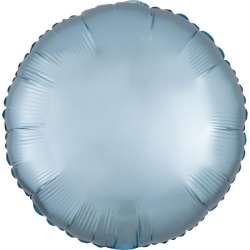 Balon foliowy Lustre Pastel niebieski okrągły 43cm - 1
