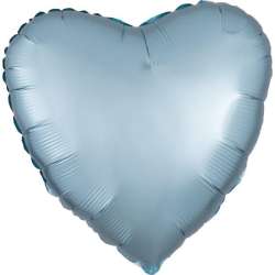 Balon foliowy Lustre Pastel niebieski serce 43cm - 1