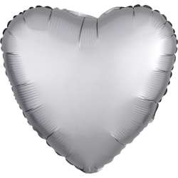 Balon foliowy Lustre srebrny serce 43cm - 1