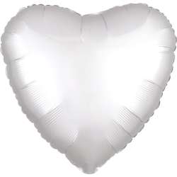 Balon foliowy Silk Lustre Dark biały serce 43cm - 1