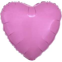 Balon foliowy metalik różowy serce luzem 43cm