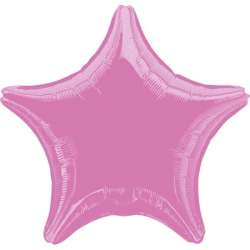 Balon foliowy metalik różowy gwiazda luzem 48cm