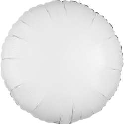 Balon foliowy metalik biały okrągły luzem 43cm - 1