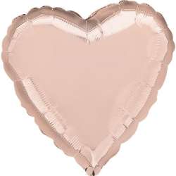 Balon foliowy metalik różowe złoto serce luzem - 1