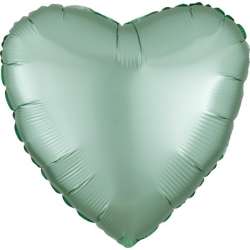 Balon foliowy Lustre Mint Green serce luzem 43cm - 1