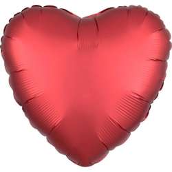 Balon foliowy Silk Lustre Dark czerwony serce luz