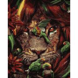 Malowanie po numerach - Tropikalny lew 40x50cm