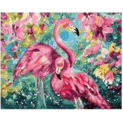 Malowanie po numerach - Flamingi w kolorach 40x50 - 1