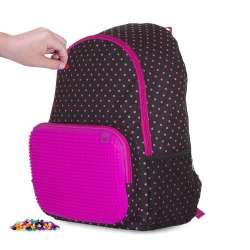 Plecak szkolny Kropki z purpurowym panelem - 1