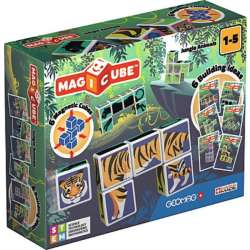 GEOMAG MagiCube Printed Dżungla + karty - klocki magnetyczne 9el. G145 (G145 TREFL) - 1
