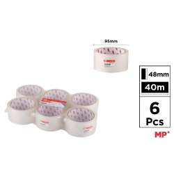 Taśma pakowa przezroczysta 48mmx40m (6szt) - 1