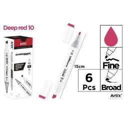 Marker Chromax z 2 końcówk. deep red 10 (6szt) - 1