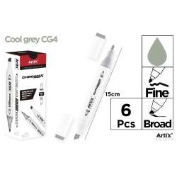 Marker Chromax z 2 końcówk. cool grey CG4 (6szt) - 1