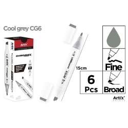 Marker Chromax z 2 końcówk. cool grey CG6 (6szt) - 1