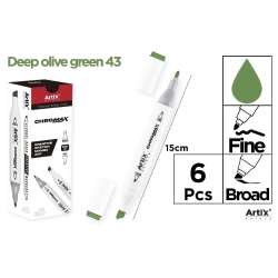 Marker Chromax z 2 końcówk. olive green 43 (6szt) - 1
