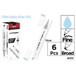 Marker Chromax z 2 końcówk. pale blue 144 (6szt) - 1