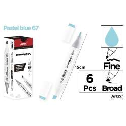 Marker Chromax z 2 końcówk. pastel blue 67 (6szt) - 1