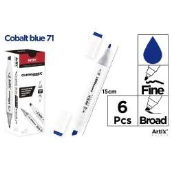 Marker Chromax z 2 końcówk. cobalt blue 71 (6szt) - 1