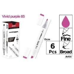 Marker Chromax z 2 końcówk. vivid purple 85 (6szt) - 1
