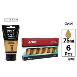 Farba akrylowa metaliczna złota 75ml (6szt)