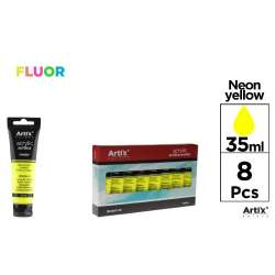 Farba akrylowa fluorescencyjna 35ml żółta (8szt) - 1