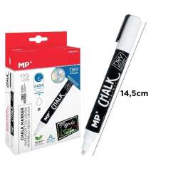 Marker kredowy do ścierania na sucho biały (12szt)