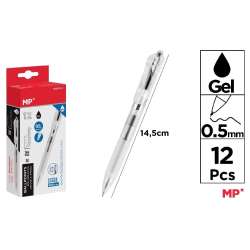 Długopis żelowy 0.5mm czarny (12szt)