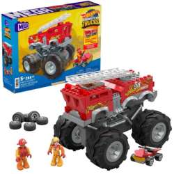 PROMO Klocki straż MEGA BLOKS Hot Wheel Monster Trucks 5-Alarm + łazik ATV Pojazd do zbudowania Zestaw klocków (HHD19) - 1
