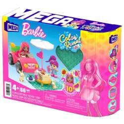 PROMO MEGA BLOKS Barbie Color Reveal Kabriolecik Wesoła wycieczka Zestaw klocków 66el MATTEL (HKF90) - 1