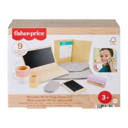 Fisher-Price Drewniany zestaw do zabawy w domowe biuro MATTEL (HXV11) - 1