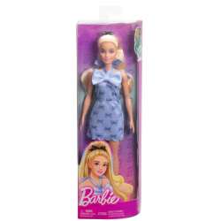 Barbie Lalka Fashionistas Blondynka w niebieskiej sukience z kokardkami MATTEL (HYT93)