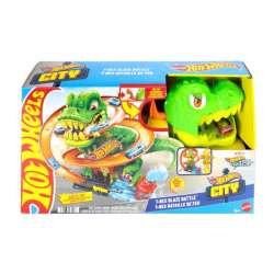 Hot Wheels City Zakręcony tor Remiza T-Rexa MATTEL (JBM73) - 1