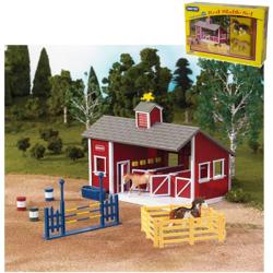 BREYER ZESTAW CZERWONA STAJNIA I 2 KONIE (59197) - 1
