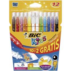 Flamastry 12 kol. BiC Colour & Erase 880507 BONUS (BONUS 1D58 920295)