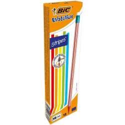 Ołówek Evolution z gumką Stripes 646 HB (12szt)