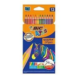 Kredki Kids Eco Evolution Stripes 12 kolorów BIC (3086123499102) - 1