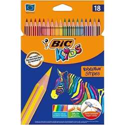 Kredki Kids Eco Evolution Stripes 18 kolorów BIC (3086123499126)