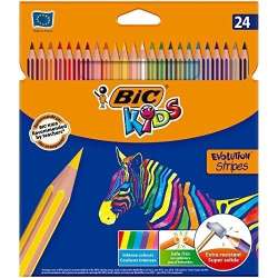 Kredki Kids Eco Evolution Stripes 24 kolory BIC (3086123499133) - 1