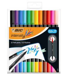 Flamastry Intensity Dual Tip dwustronne 12 kol BIC - 1