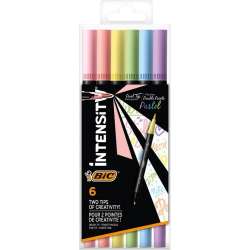 Pisak dwustronny Intensity Dual Pastel 6szt BIC - 1