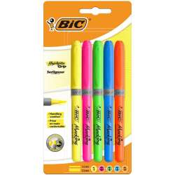 Zakreślacz Highlighter Grip 5 kolorów BIC - 1
