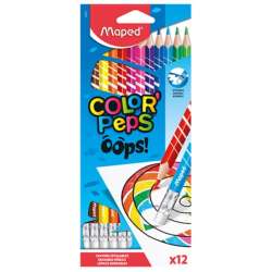 Kredki Colorpeps Oops trójkątne z gumką 12 kol - 1