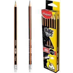 Ołówek z gumką Blackpeps 2B (12szt) MAPED