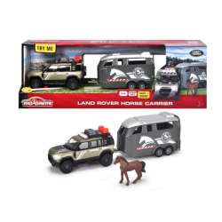 PROMO Majorette Grand Land Rover zestaw dżokeja terenówka z przyczepą i koniem 25cm (213776000)