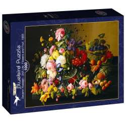 Puzzle 1000 Martwa natura z kwiatami i owocami - 1