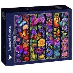 Puzzle 1500 Kolorowe kwiaty i motyle - 1