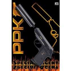 PROMO Pistolet z tłumikiem PPK Special Agent 25-shot blister 276mm 0472 (0472 SOHNI - WICKE) - 1