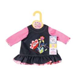 Sukienka jeansowa Dolly Moda dla lalki Baby Born 43 cm (GXP-903160)