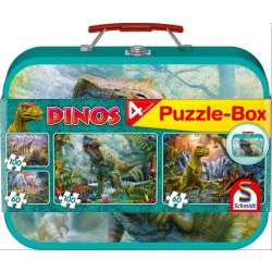 Puzzle 2x60 + 2x100 w walizce Dinozaury G3