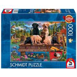Puzzle PQ 1000 Psia rodzina nad jeziorem G3 - 1